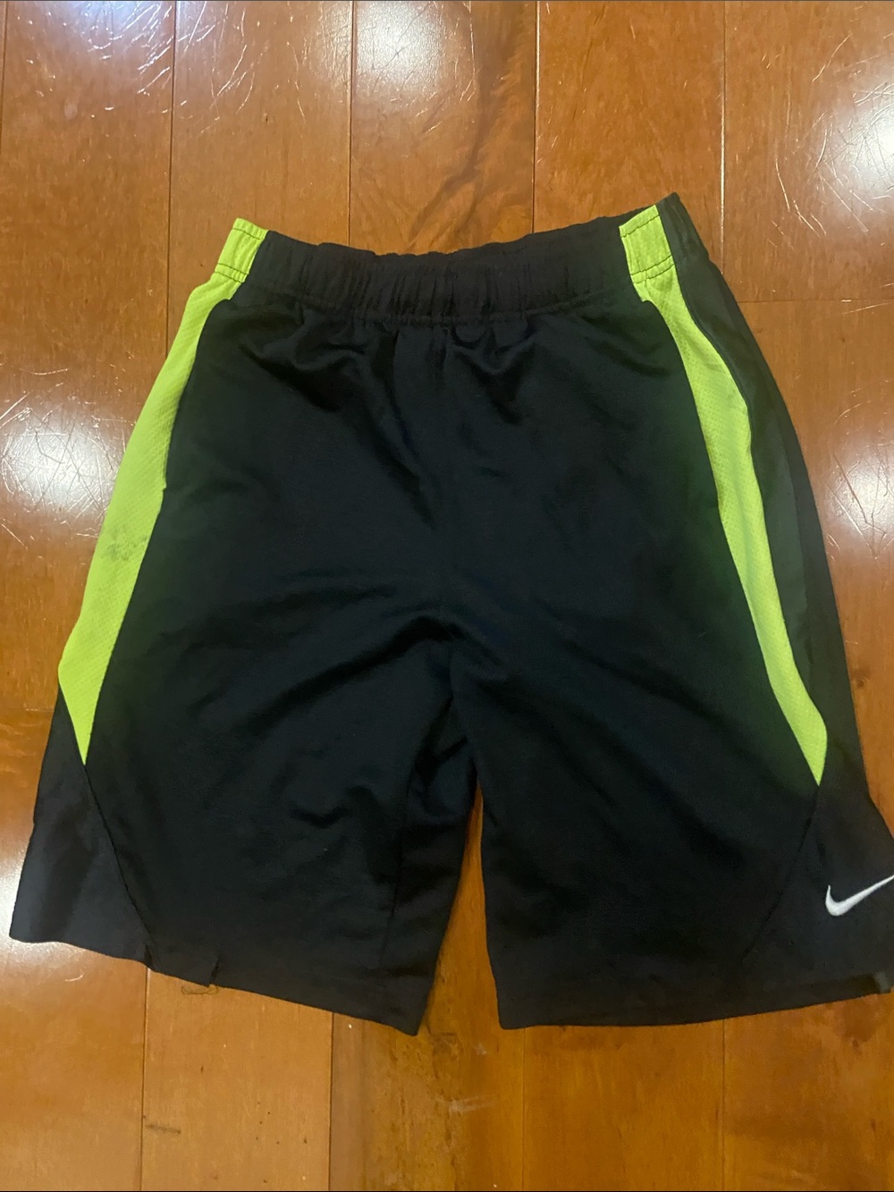 Nike Black Shorts with Neon yellow Green Side Panels